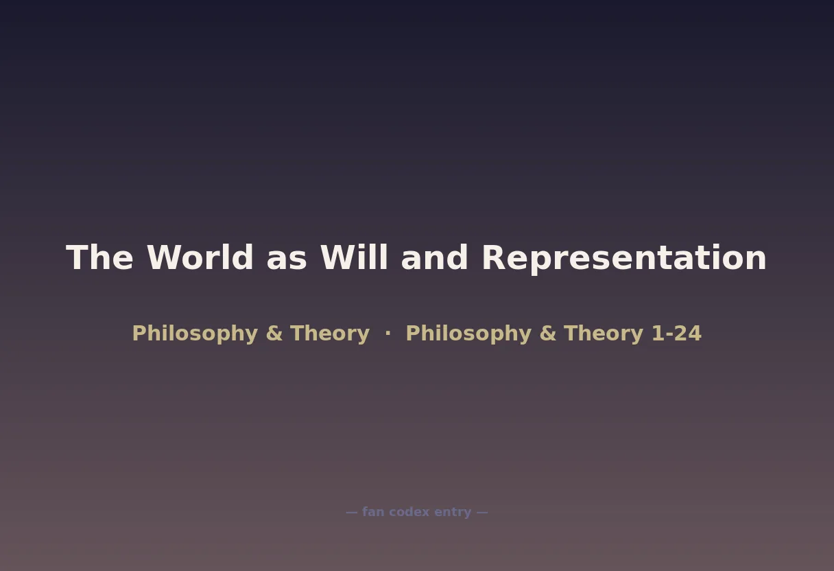 The World as Will and Representation